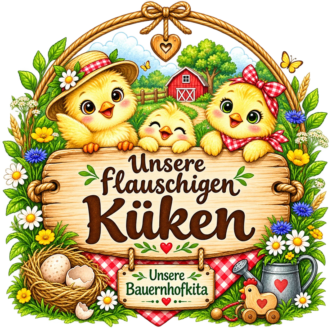 Gruppenschild: Die flauschigen Küken