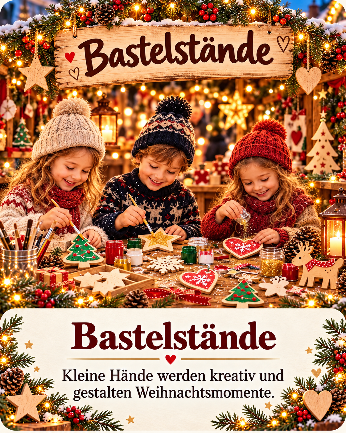 Bastelstände – kleine Hände werden kreativ und gestalten Weihnachtsmomente